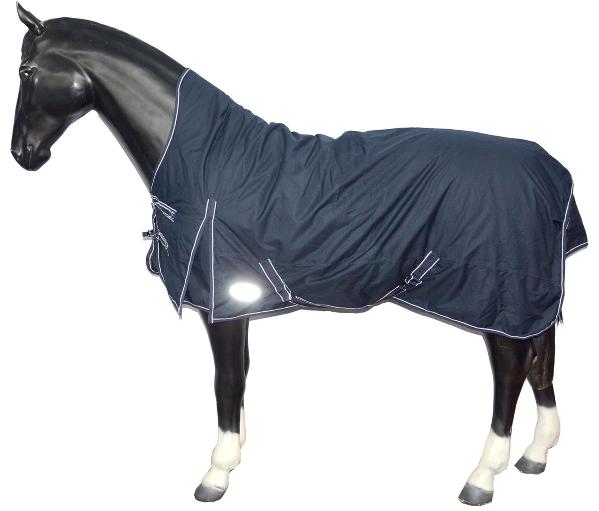 1200D wasserdichte, strapazierfähige Pferdedecke, 300 g Füllung, Half Neck, Blau