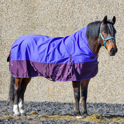 600D Lightweight Waterproof Horse Turnout Rug 0g No Fill Half Neck Purple/Plum