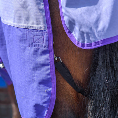 600D Lightweight Waterproof Horse Turnout Rug 0g No Fill Half Neck Lavender/Purple