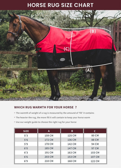 600D Mediumweight Waterproof Horse Turnout Rug 50g Fill Regular Neck Lavender/Purple
