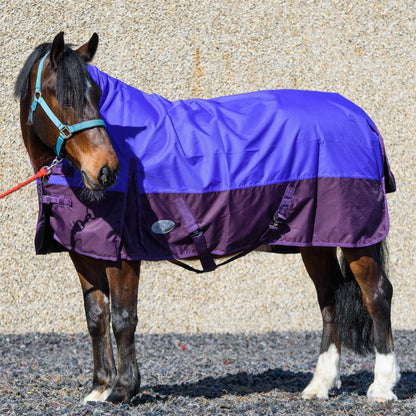 600D Lightweight Waterproof Horse Turnout Rug 0g No Fill Half Neck Purple/Plum