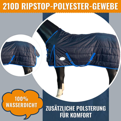 210D Mediumweight Waterproof Horse Stable Rug 200g Fill Standard Neck Navy