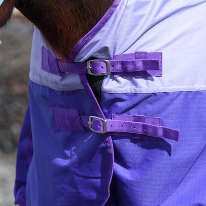 600D Lightweight Waterproof Horse Turnout Rug 0g No Fill Half Neck Lavender/Purple